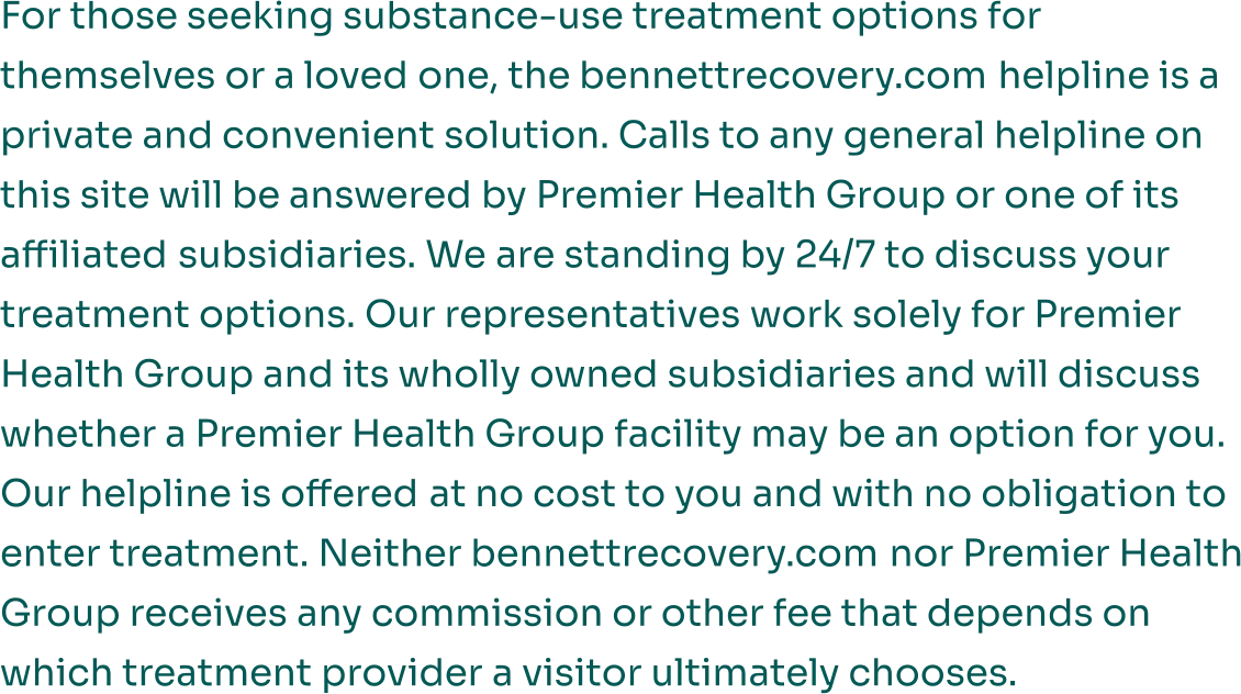 Disclosure: calls may be answered by an affiliated treatment provider; no referral fee is charged.